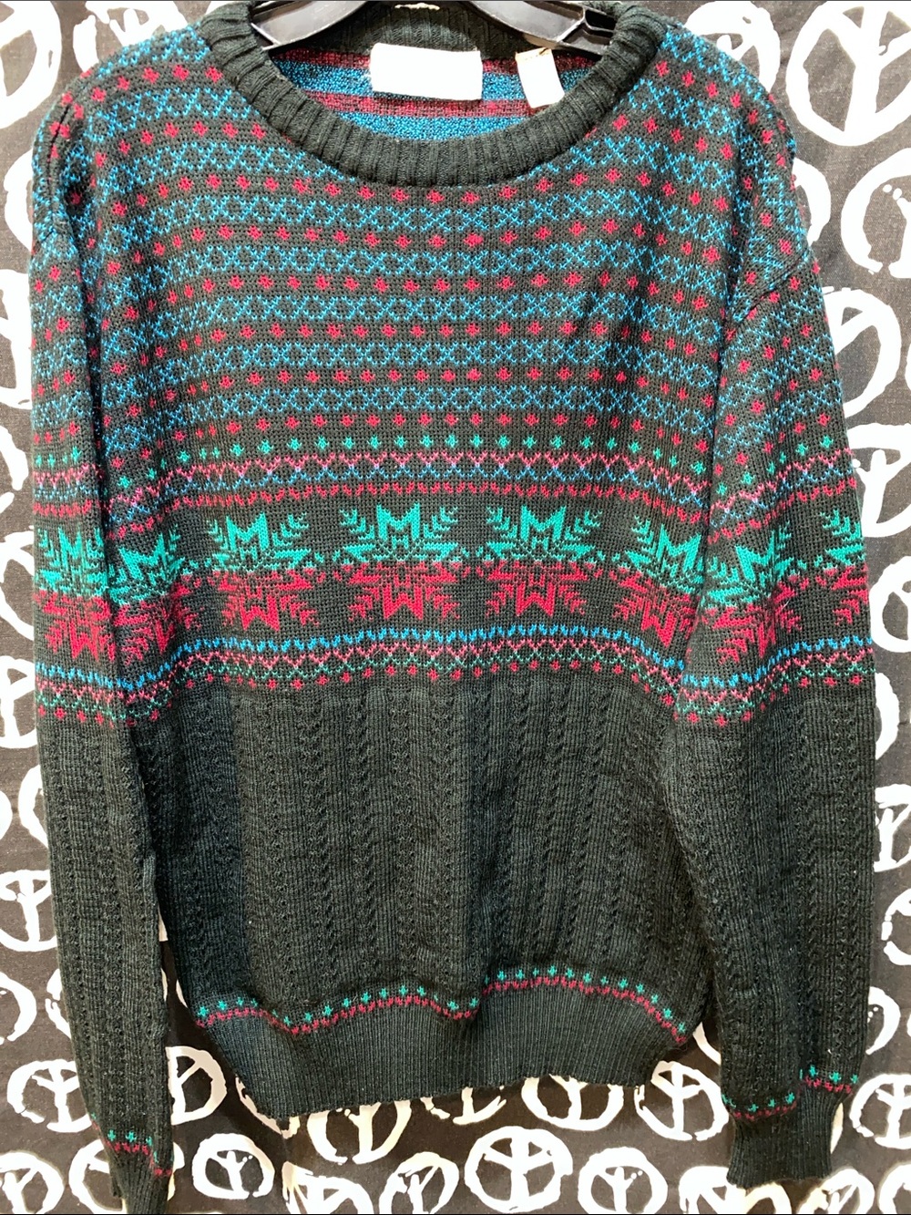 MEN VTG ROB WINTER ACRYLIC SWEATER SZ XL